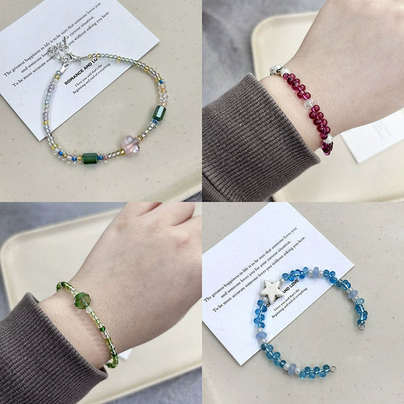 Wholesale Glass Glazed Geometric Round Beads Handmade Necklace Accessories