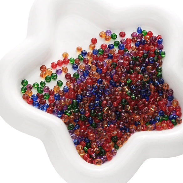 Wholesale Glass Glazed Geometric Round Beads Handmade Necklace Accessories