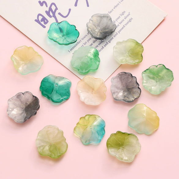 Wholesale Glass Glazed Handmade Three Dimensional Lace Lotus Leaf Beads For Necklace Bracelet Clothing Accessories