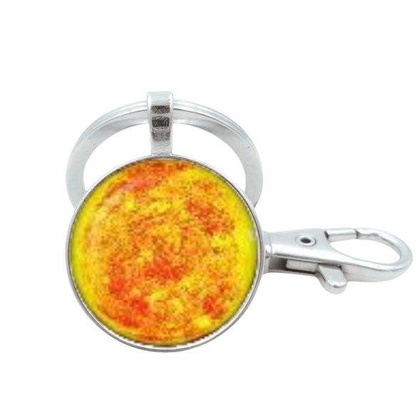 Wholesale Glass Keychain With Solar System Pattern And Electroplating Technology