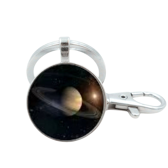 Wholesale Glass Keychain With Solar System Pattern And Electroplating Technology
