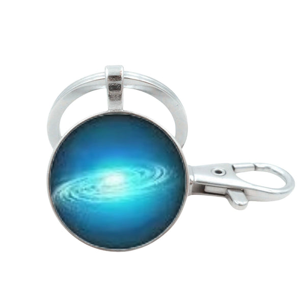 Wholesale Glass Keychain With Solar System Pattern And Electroplating Technology
