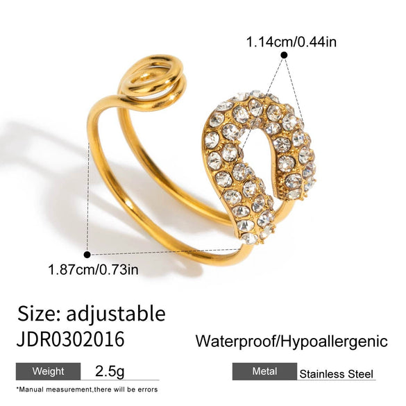 Wholesale Glass Pearl Ring In Geometric Shape Made Of Titanium Steel And Stainless Steel With Electroplating For Women