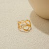 Wholesale Glass Pearl Ring In Geometric Shape Made Of Titanium Steel And Stainless Steel With Electroplating For Women