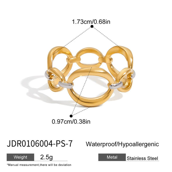 Wholesale Glass Pearl Ring In Geometric Shape Made Of Titanium Steel And Stainless Steel With Electroplating For Women