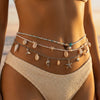Wholesale Glass Shell Starfish Rice Bead Multilayer Waist Chain Set For Women