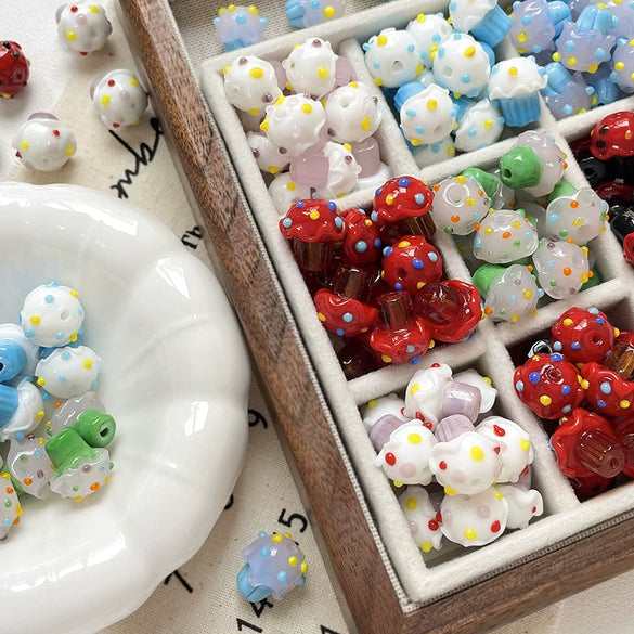 Wholesale Glazed Glass Cake Shape Beads Jewelry Fuel Injection Process For Bracelets Necklaces And Phone Chains