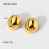 Wholesale Glossy Oval Geometric 18K Gold Plated Stainless Steel Earrings For Women