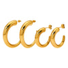 Wholesale Glossy Simple C Shaped Stainless Steel Gold Plated Geometric Earrings With Electroplating Treatment