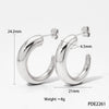 Wholesale Glossy Simple C Shaped Stainless Steel Gold Plated Geometric Earrings With Electroplating Treatment