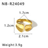 Wholesale Glossy Water Drop Specialshaped Geometric Open Stainless Steel Ring For Women With 18K Furnace Vacuum Plating