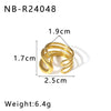 Wholesale Glossy Water Drop Specialshaped Geometric Open Stainless Steel Ring For Women With 18K Furnace Vacuum Plating