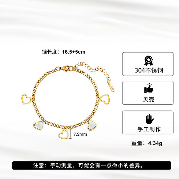 Wholesale Glowing Electroplated Geometric Stainless Steel Heart Jewelry Set For Women