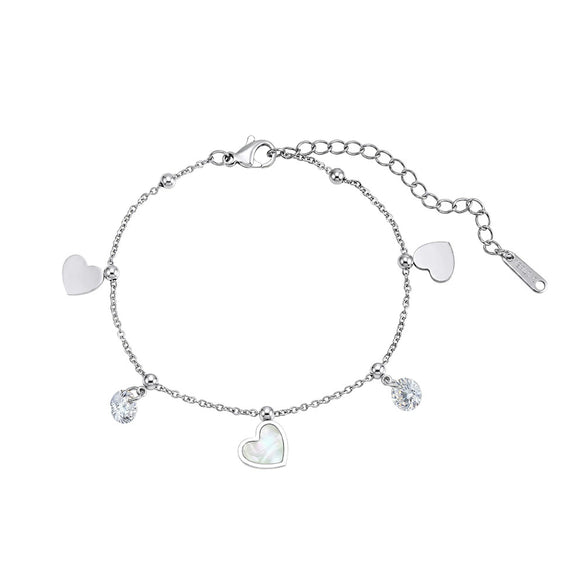 Wholesale Glowing Electroplated Geometric Stainless Steel Women's Heart Bracelet