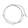 Wholesale Glowing Electroplated Stainless Steel Geometric Four Leaf Clover Double Layered Bracelet For Women