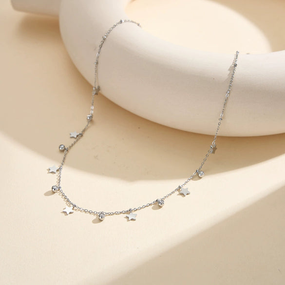 Wholesale Glowing Geometric Butterfly Titanium Steel Electroplated Calendering Chain Necklaces For Women