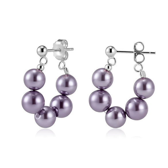 Wholesale Glowing Shell Pearl 925 Silver Earrings 14K Gold Plated Women's Highend Minimalist Ear Clips