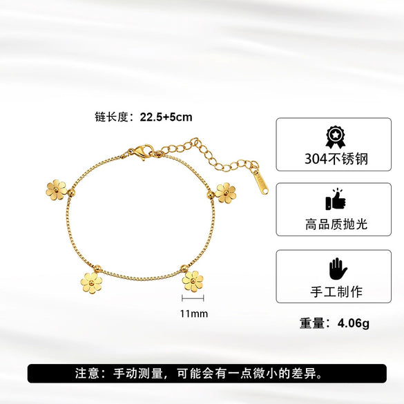 Wholesale Glowing Titanium Steel Geometric Daisy Bracelet For Women