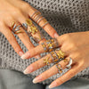 Wholesale Gold And Silver Colormatched Stainless Steel Openended Rings With Animal Zodiac Shapes Flowers Shell Lines Geometric Patterns Polished Plating For Women