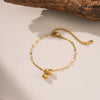 Wholesale Gold Bead Titanium Steel Jewelry Set With Geometric Pattern And Electroplating For Women Normcore Design