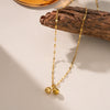 Wholesale Gold Bead Titanium Steel Jewelry Set With Geometric Pattern And Electroplating For Women Normcore Design