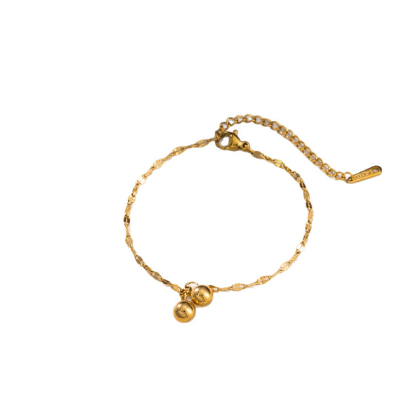 Wholesale Gold Bead Titanium Steel Jewelry Set With Geometric Pattern And Electroplating For Women Normcore Design