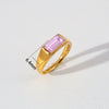Wholesale Gold Electroplated Flower Shape Zircon Ring Unisex Trendy Ins Style Accessories
