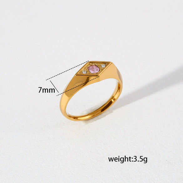 Wholesale Gold Electroplated Flower Shape Zircon Ring Unisex Trendy Ins Style Accessories