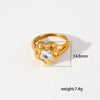 Wholesale Gold Electroplated Flower Shape Zircon Ring Unisex Trendy Ins Style Accessories