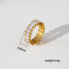 Wholesale Gold Electroplated Flower Shape Zircon Ring Unisex Trendy Ins Style Accessories