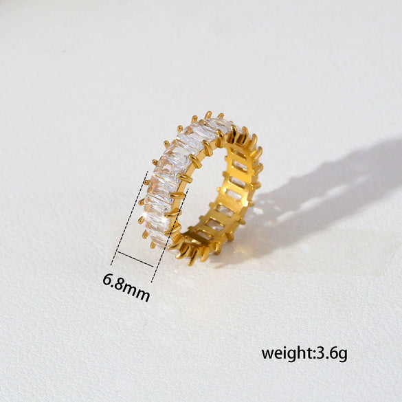 Wholesale Gold Electroplated Flower Shape Zircon Ring Unisex Trendy Ins Style Accessories