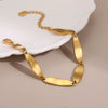 Wholesale Gold Electroplated Stainless Steel Geometric Fishshaped Bracelet For Women Office Lady Style
