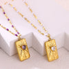 Wholesale Gold Electroplated Stainless Steel Heart Cross Chain Necklace For Unisex