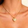 Wholesale Gold Electroplated Stainless Steel Heart Pendant Necklace With Cross Chain For Unisex