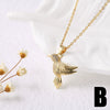 Wholesale Gold Plated Bird Pendant Necklace With Full Zircon For Women Copper O Word Chain Electroplated