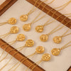 Wholesale Gold Plated Constellation Geometric Pattern Titanium Steel Pendant Necklace For Women