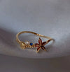Wholesale Gold Plated Copper Fashion Retro Cute Sweet Style Pink Heart Shaped Butterfly Flower Opening Ring For Women