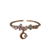 Wholesale Gold Plated Copper Fashion Retro Cute Sweet Style Pink Heart Shaped Butterfly Flower Opening Ring For Women