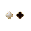 Wholesale Gold Plated Copper Floral Four Leaf Clover Double Sided Stud Earrings For Women