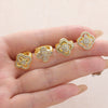 Wholesale Gold Plated Copper Flower Shape Four Leaf Clover Earrings For Women