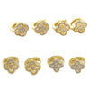 Wholesale Gold Plated Copper Flower Shape Four Leaf Clover Earrings For Women