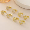 Wholesale Gold Plated Copper Flower Shape Four Leaf Clover Earrings For Women