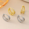 Wholesale Gold Plated Copper Geometric Double Circle Zircon Full Diamond Row Earrings For Women