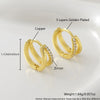 Wholesale Gold Plated Copper Geometric Double Circle Zircon Full Diamond Row Earrings For Women