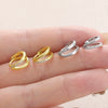 Wholesale Gold Plated Copper Geometric Double Circle Zircon Full Diamond Row Earrings For Women