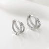 Wholesale Gold Plated Copper Geometric Double Circle Zircon Full Diamond Row Earrings For Women