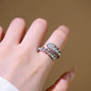 Wholesale Gold Plated Copper Geometric Snake Shaped Adjustable Ring Hand Jewelry For Women