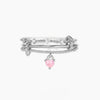 Wholesale Gold Plated Copper Heart Shape Pendant Adjustable Ring With Electroplating For Women