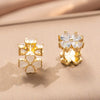 Wholesale Gold Plated Copper Heartshaped Earrings For Women