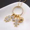 Wholesale Gold Plated Copper Round Pendant Key Ring Necklace For Women
